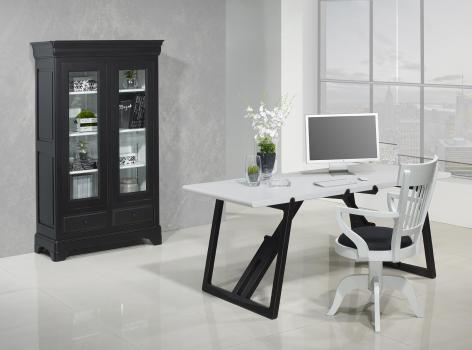 Silla de escritorio Léo fabricada en madera de haya maciza de estilo Louis Philippe